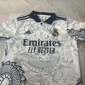 Adidas Real Madrid Dragon Jersey (NOT OFFICIAL) Size M/Color White